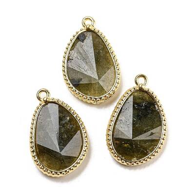 Natural Labradorite Faceted Pendants