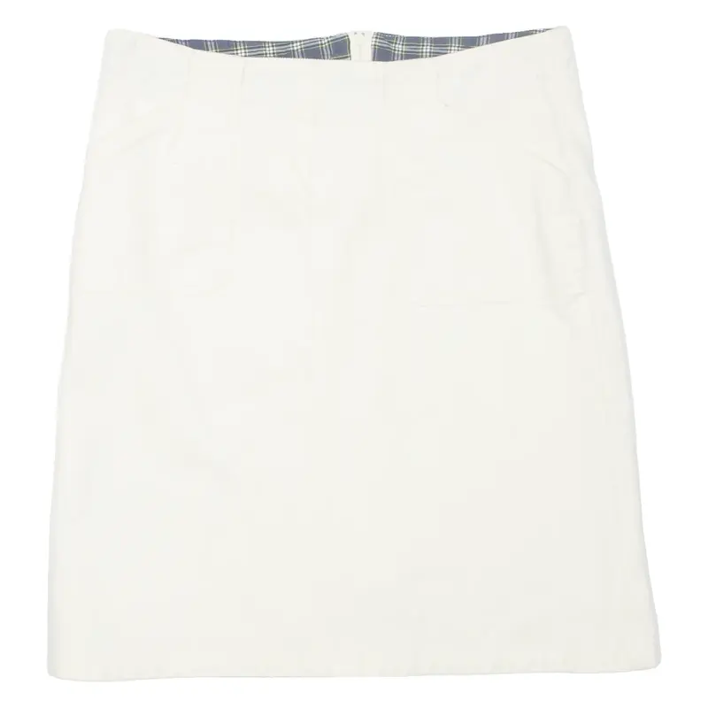 TOMMY HILFIGER Womens Straight Skirt White Knee Length UK 8