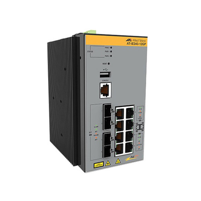 Allied Telesis AT-IE340-12GP-980 | IE340 AT-IE340-12GP 8 x Ports PoE+ 1000Base-T + 4 x Ports SFP Layer 3 Managed Gigabit Ethe...