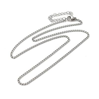 Non-Tarnish 304 Stainless Steel Curb Chain Necklace