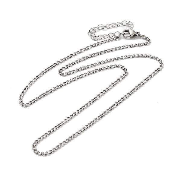 Non-Tarnish 304 Stainless Steel Curb Chain Necklace