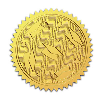 Self Adhesive Gold Foil Embossed Stickers