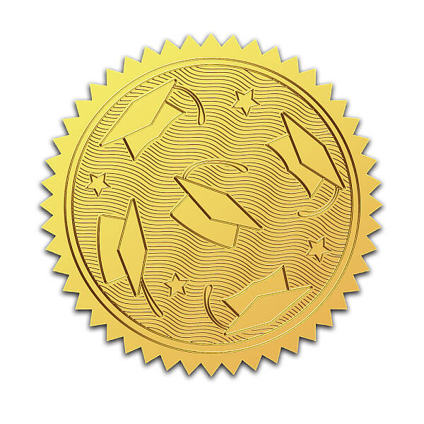 Self Adhesive Gold Foil Embossed Stickers
