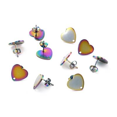 Ion Plating(IP) 304 Stainless Steel Stud Earring Findings