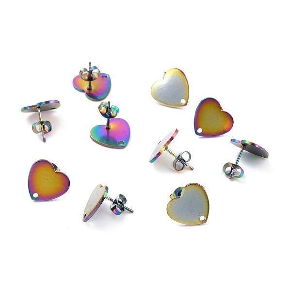 Ion Plating(IP) 304 Stainless Steel Stud Earring Findings