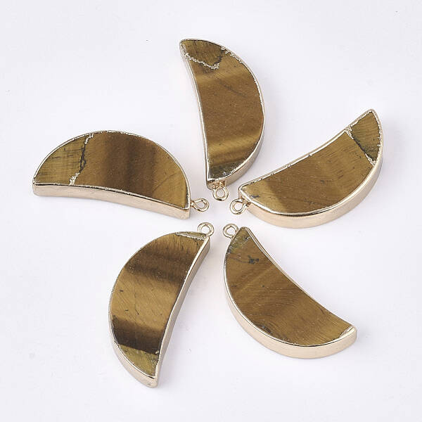 Electroplate Natural Tiger Eye Pendants