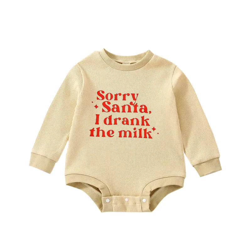 Newborn Baby Girl Boy Christmas Outfit Oversized Long Sleeve Sweatshirt Romper Sorry Santa I Drank the Milk Onesie Jumpsuit ...