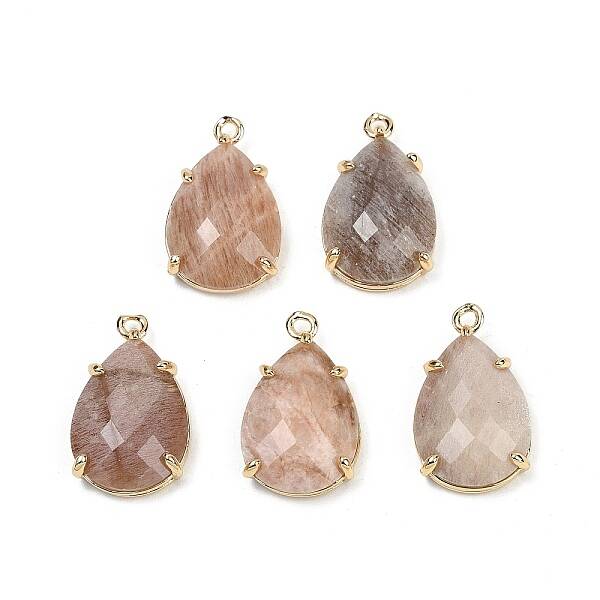 Natural Sunstone Faceted Pendants