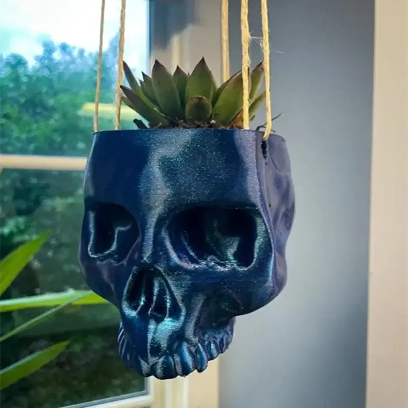 Skull Design Hanging Planter, Small Succulent Planter, Hanging Pot for Home Garden Decoration