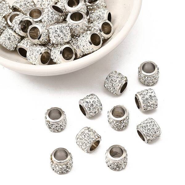 Rondelle Brass Rhinestone Beads