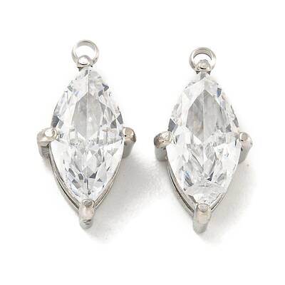 304 Stainless Steel Cubic Zirconia Pendants