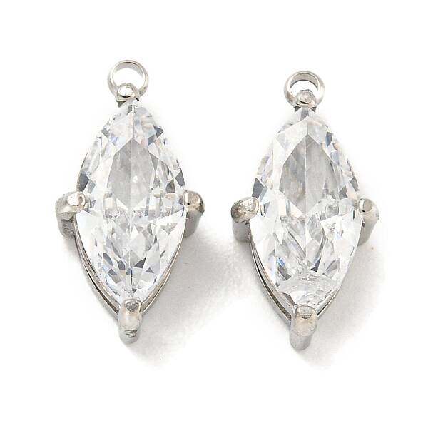 304 Stainless Steel Cubic Zirconia Pendants