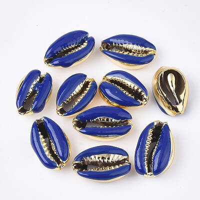 Electroplated Cowrie Shell Beads