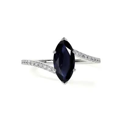 10K White Gold Marquise Cut Custom Engagement Ring Gemstone Anniversary Ring