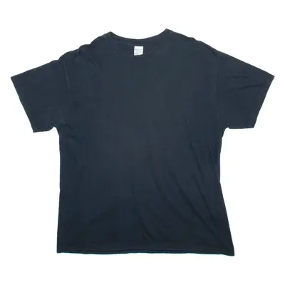 GILDAN Mens Biker T-Shirt Black XL