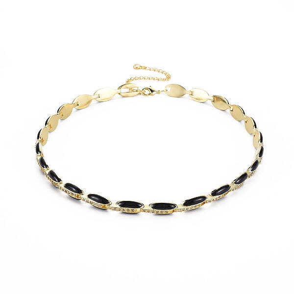 Brass Micro Pave Cubic Zirconia Link Tennis Necklaces for Women