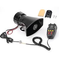 Car siren horn with 7 tones, microphone, alarm horn alarm 12V 100W emergency amplifier with microphone PA speaker system, lou...
