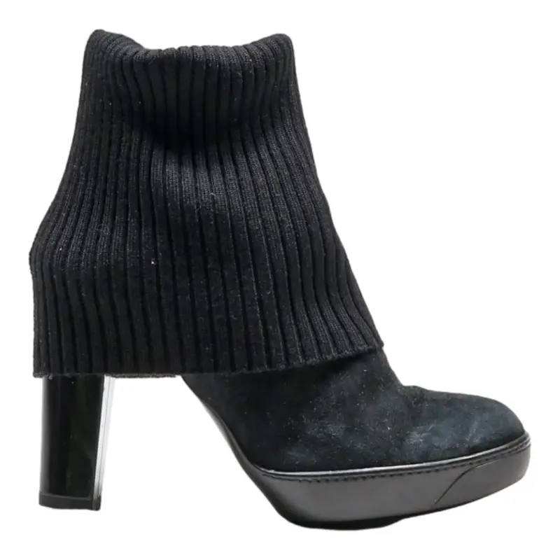 HOGAN Heels Ankle Boots Black Synthetic Womens UK 4