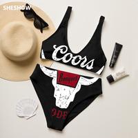 Rodeo / Vodka U-Neck Mid Rise Two-Piece Bikini Set  For Women - SHESHOW