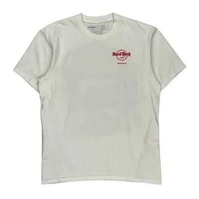 Nashville Hard Rock Cafe Graphic T-Shirt - Large White Cotton