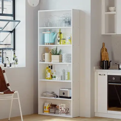 IRONCK Bookshelves and Bookcases Floor Standing 6 Tiers Display Storage Shelves 70 in Tall Bookcase Home Decor Furniture for ...