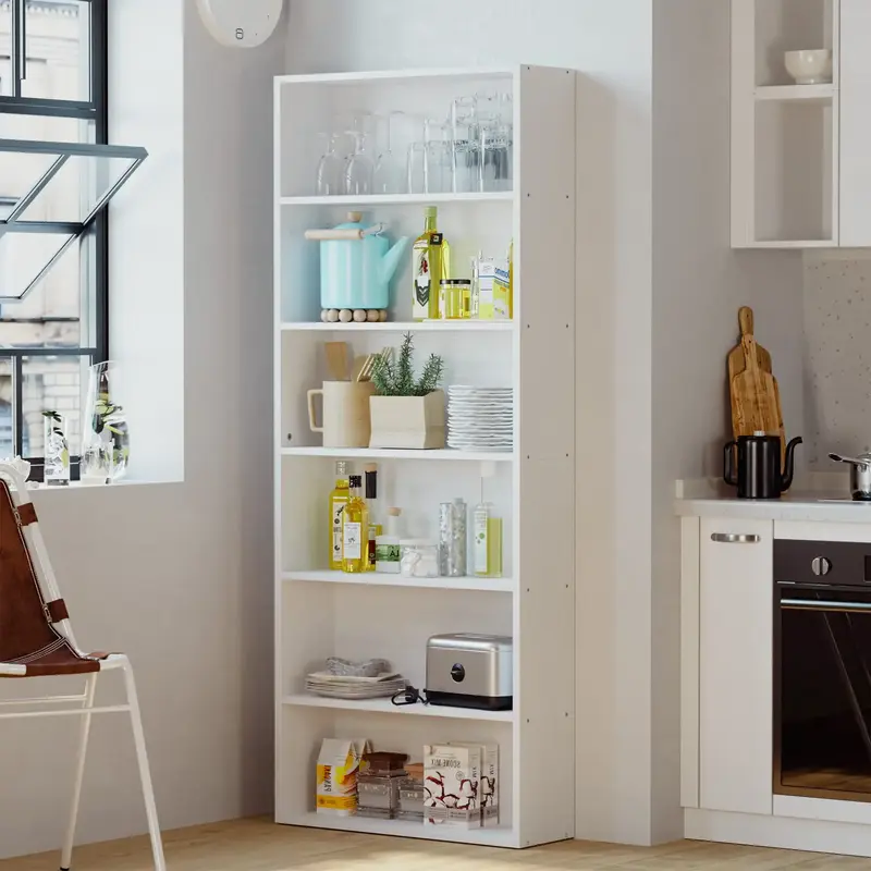 IRONCK Bookshelves and Bookcases Floor Standing 6 Tiers Display Storage Shelves 70 in Tall Bookcase Home Decor Furniture for ...