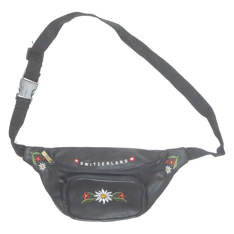 Switzerland Womens Bum Bag Black Leather