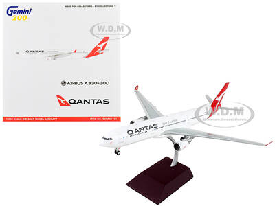 Airbus A330-300 Commercial Aircraft Qantas Airways - Spirit of Australia White with Red Tail Gemini 200 Series 1/200 Diecast ...