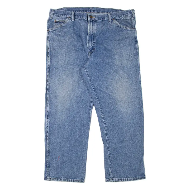 DICKIES Workwear Mens Jeans Blue Regular Straight Stone Wash W38 L28