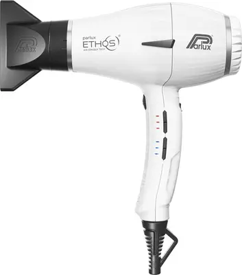 Parlux Ethos + Magic Sense professional hairdryer with ionizer + white diffuser