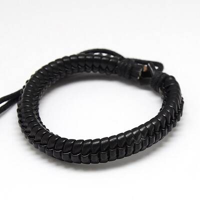 Trendy Unisex Casual Style Leather Wrapped PU Leather Bracelets