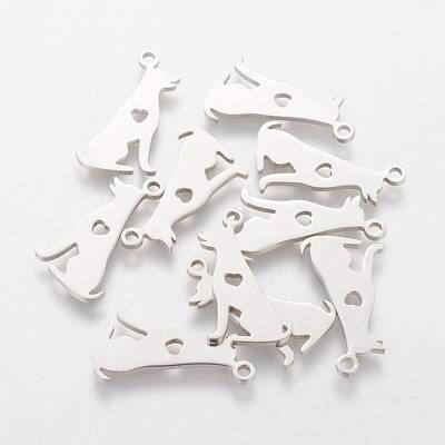 Non-Tarnish 201 Stainless Steel Puppy Pendants