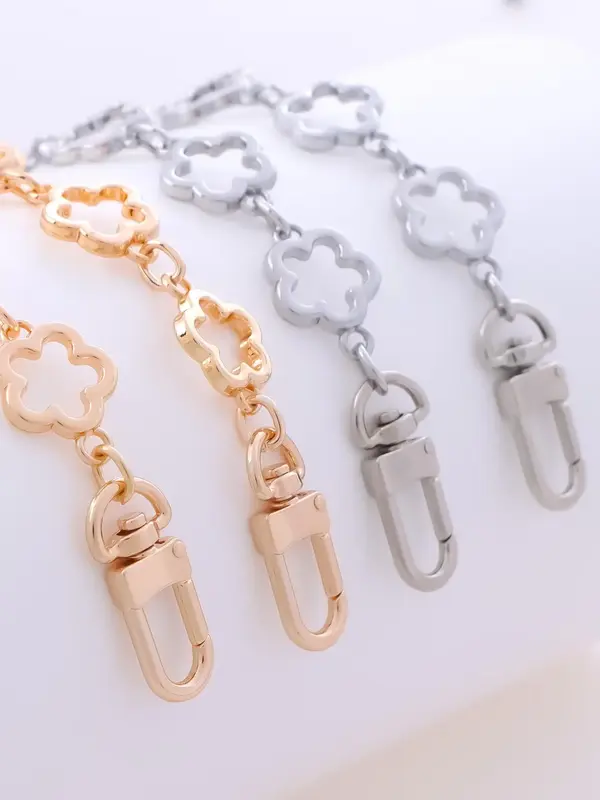 Flower Design Bag Extender Chain, Fashionable Bag Chain for Women's Handbag & Purse, Bag Making Replacement Accessories for D...