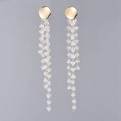 Handmade Glass Beaded Chains Dangle Earrings