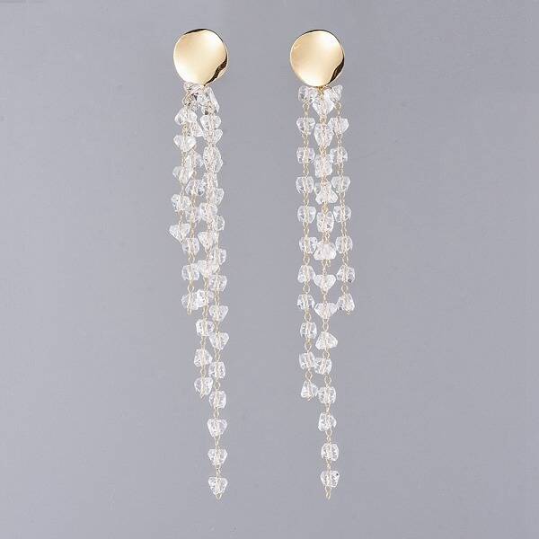 Handmade Glass Beaded Chains Dangle Earrings