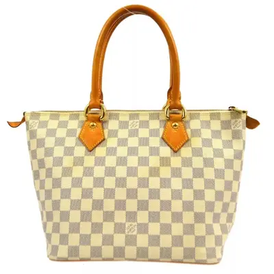 Pre-owned Louis Vuitton Canvas Shoulder Bags Damier Azur Saleya PM Tote Handbag N51186 VI2057 174005