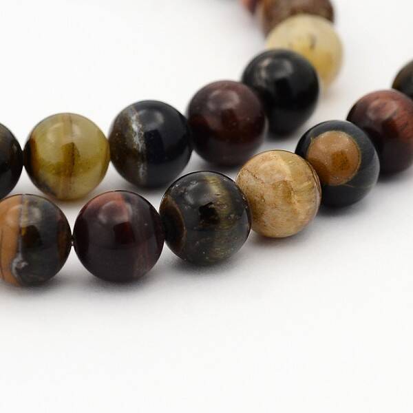 Natural Chinese Writing Stone Round Bead Strands