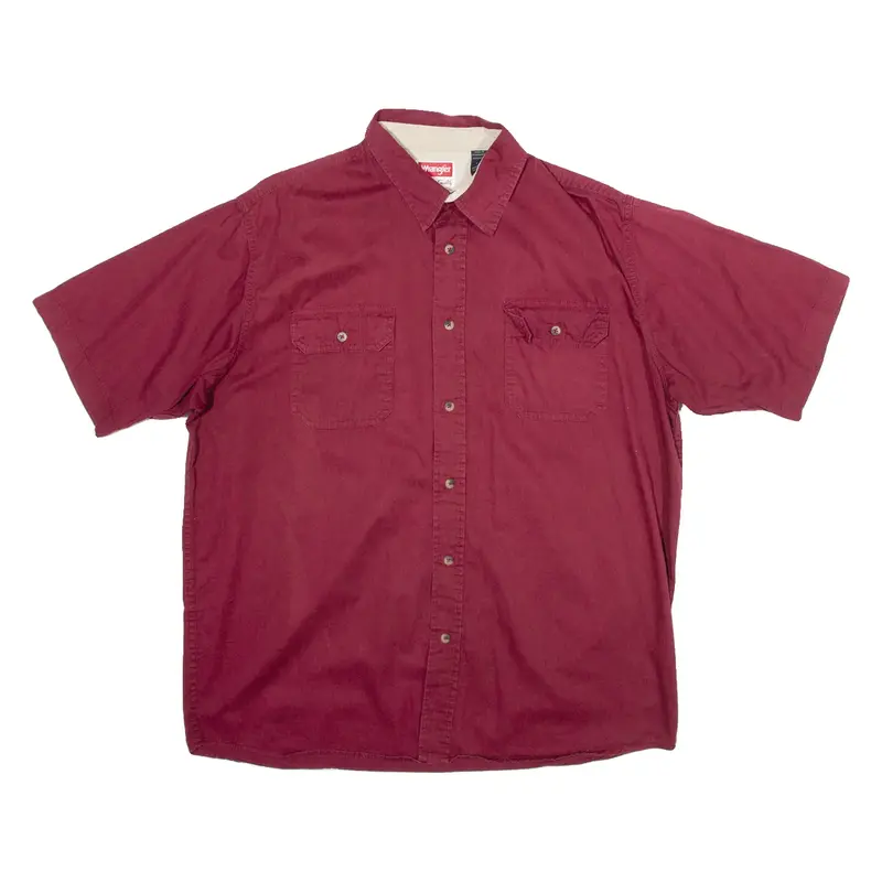 WRANGLER Premium Quality Mens Plain Shirt Red L