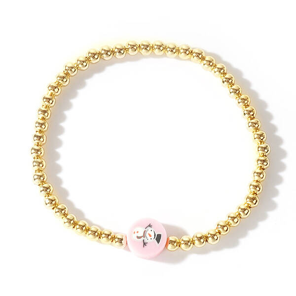 Christmas Brass Beaded Stretch Bracelets