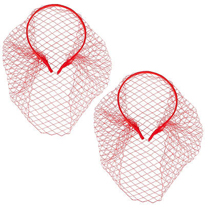 2Pcs Polyester Mesh Veil Hair Bands