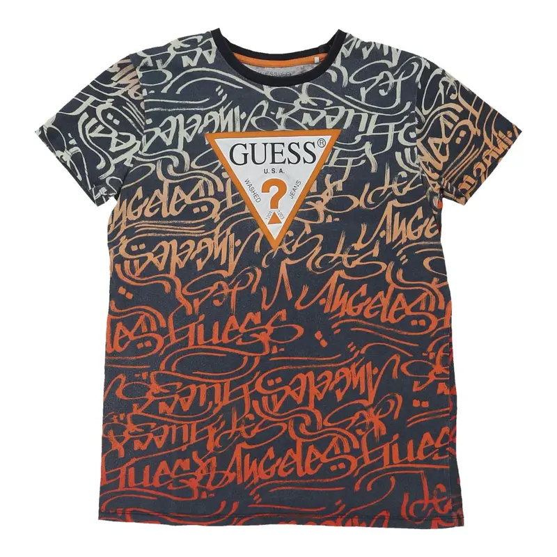 Guess Graphic T-Shirt - Large Navy Cotton