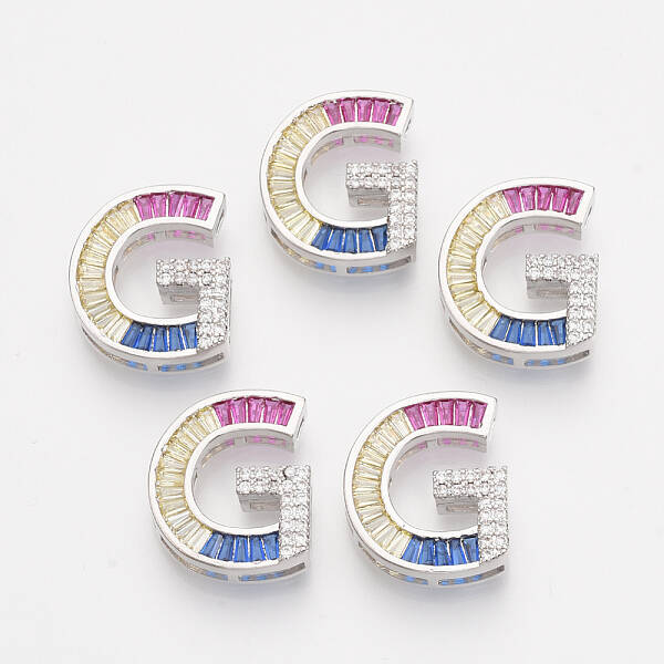 Brass Cubic Zirconia Slide Charms