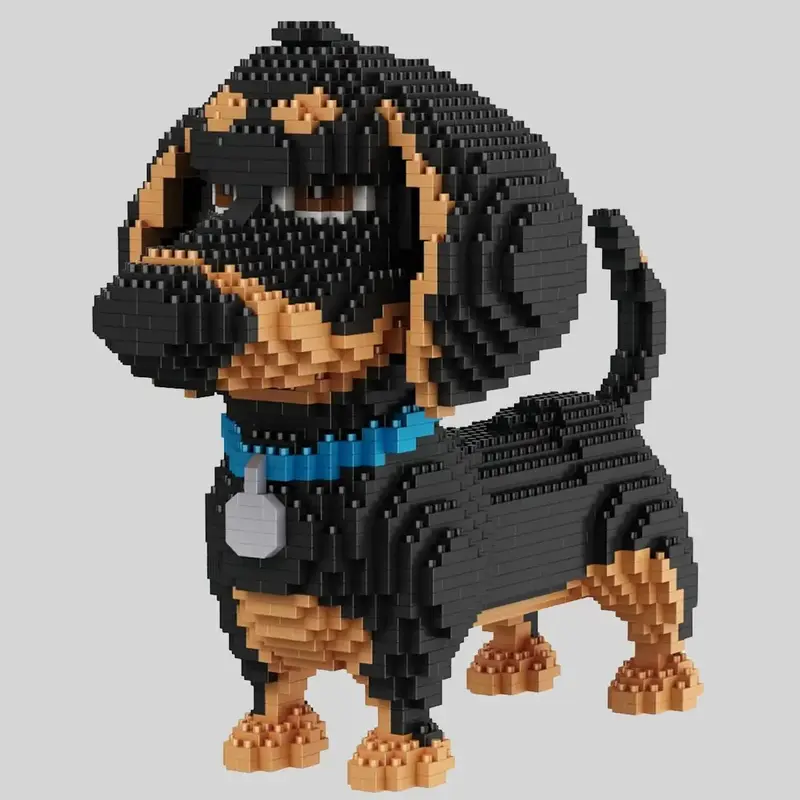 Cartoon Dog Building Blocks Toy, 1 Set Creative Model Desktop Ornament, Educational Assembly Toy for Adults, Christmas Gift...