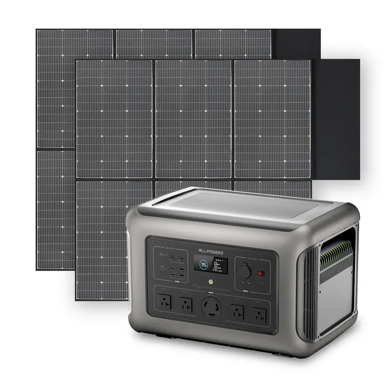 Solar Generator Kit 3200W Power Station 600W Solar Panel