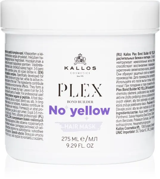 Kallos Plex No Yellow hair mask neutralizing for yellow tones 275 ml