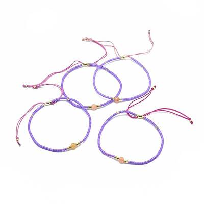 Adjustable Natural Yellow Aventurine Braided Bead Bracelets