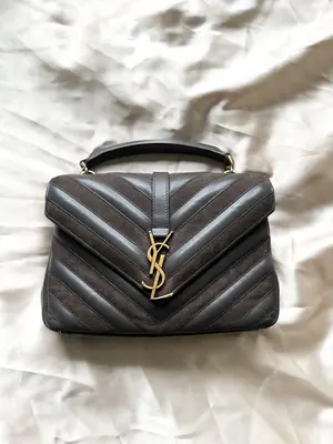 Pre-owned Yves Saint Laurent Leather x Suede Crossbody Bags Saint Laurent College Bag