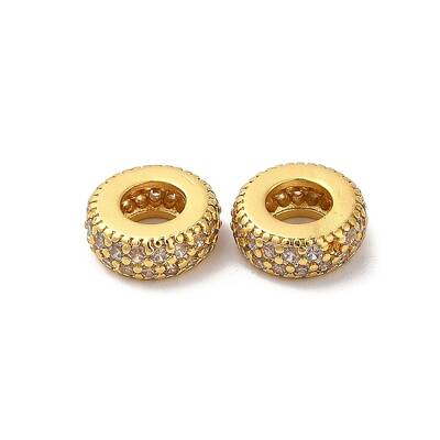 Rack Plating Brass Cubic Zirconia European Beads