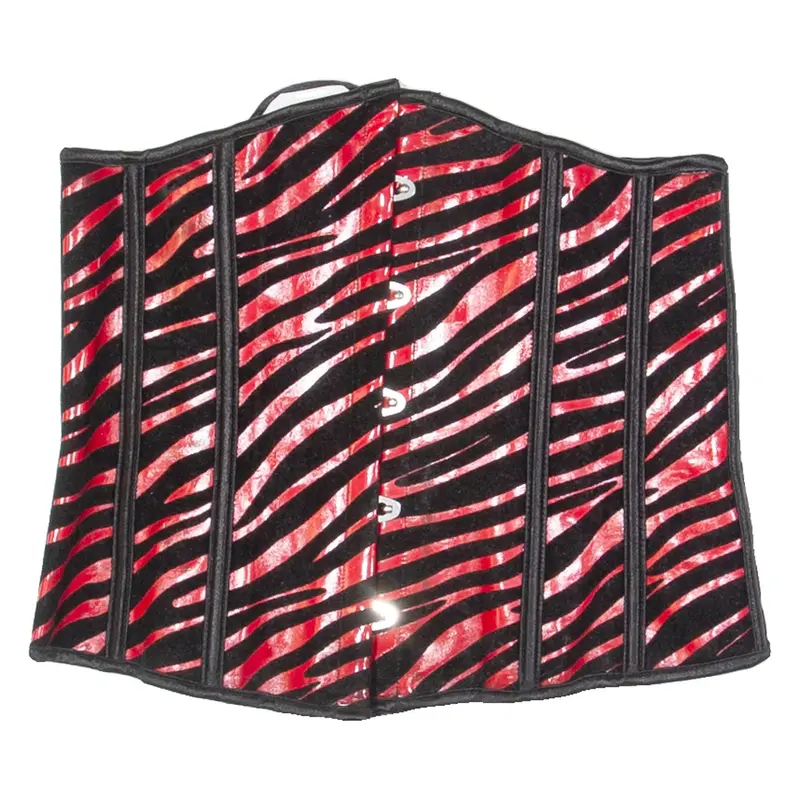 PENTAGRAMME Womens Printed Corset Red Sleeveless Striped M