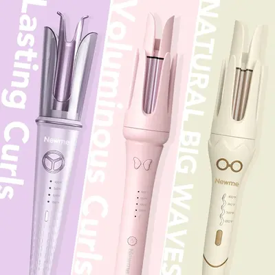 Newme Automatic Curling Iron - Dual Voltage, Anti-Tangle Design, 1.5 Inch, 1.25 Inch, 1.1 Inch Options, Adjustable Temp & Tim...